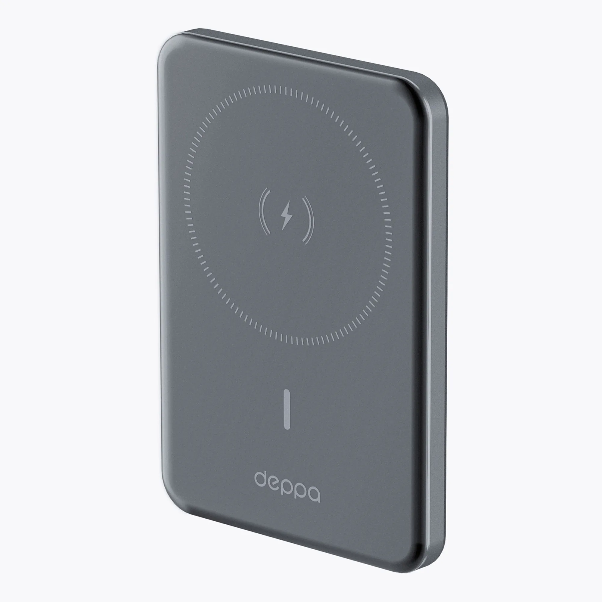 Внешний АКБ NRG MageSafe Alum 5000 мА-ч, 15Вт QI, серый, размер 5000 mAh с логотипом СПб - фото № 2