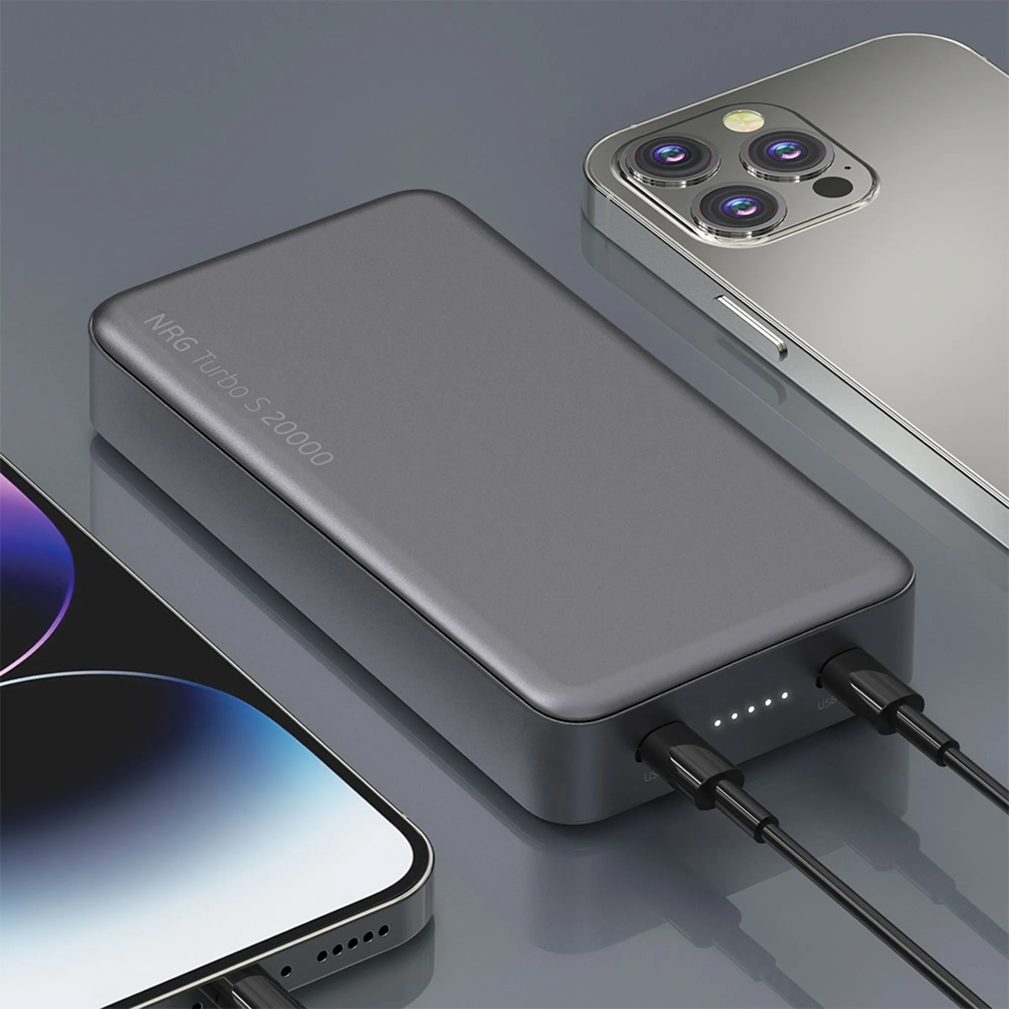Внешний АКБ NRG Turbo S 20000 mAh, 20Вт, графит, размер 20000 mAh с логотипом СПб - фото № 4