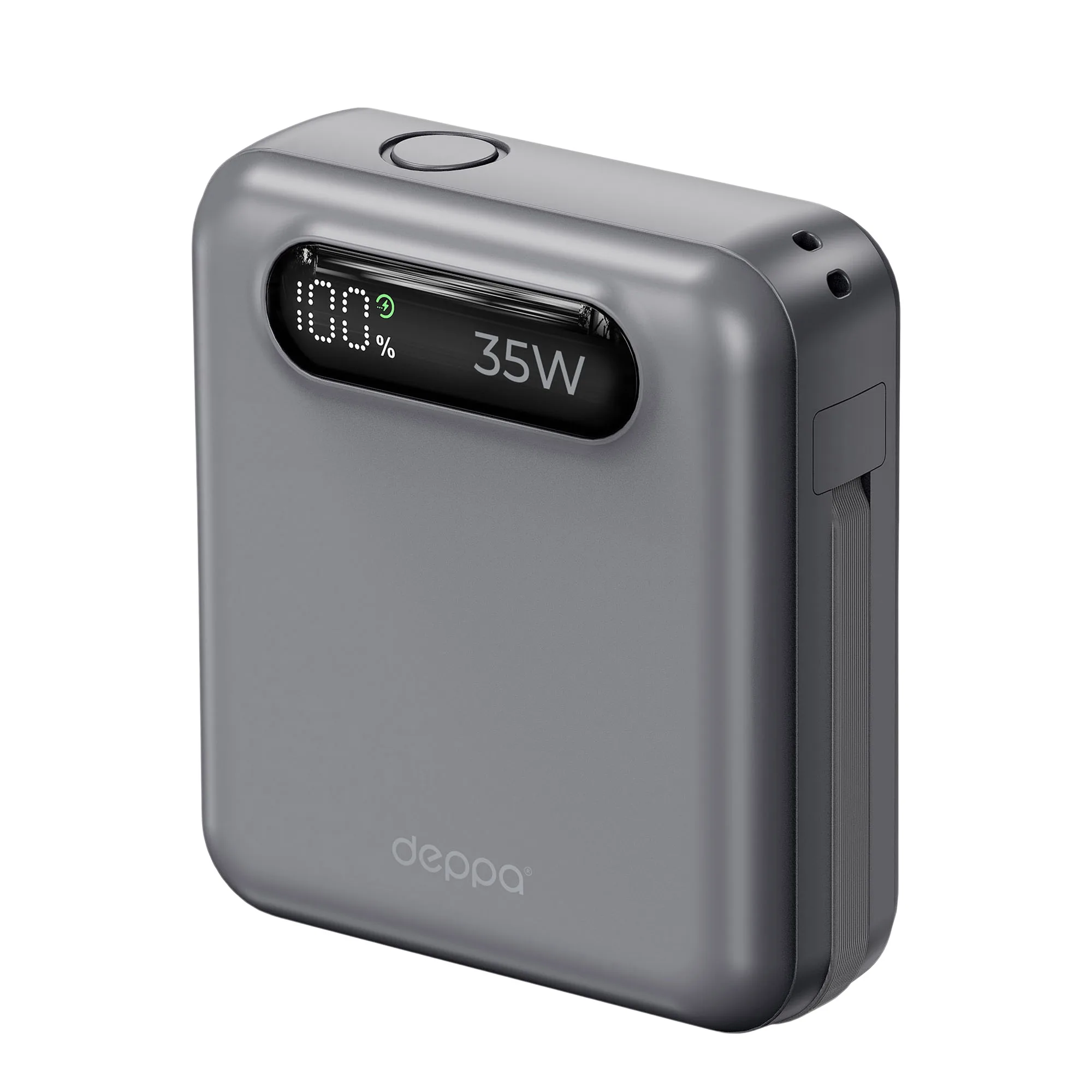 Внешний АКБ NRG Turbo Cable 10000 mAh, 35Вт, графит с логотипом СПб - фото № 4