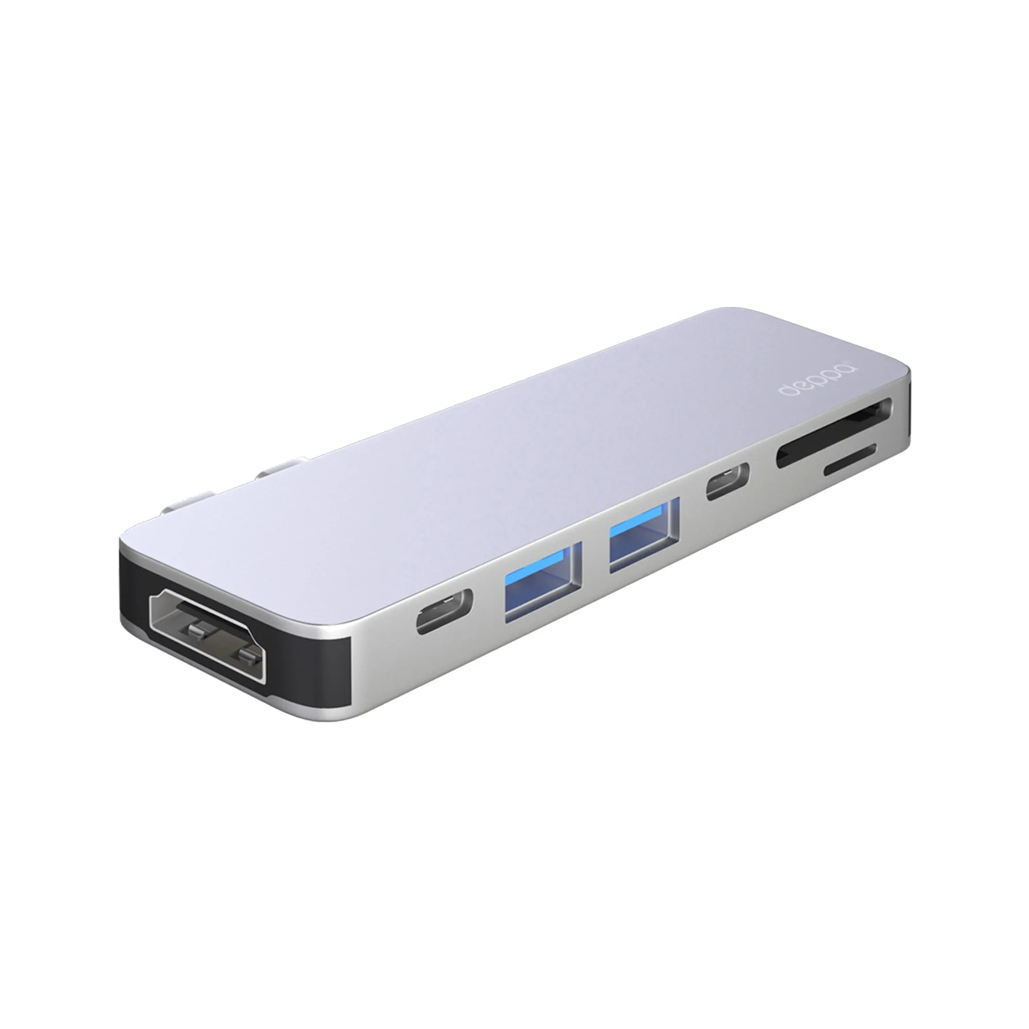 USB-C адаптер для MacBook 7-в-1, серебристый с логотипом СПб - фото № 2