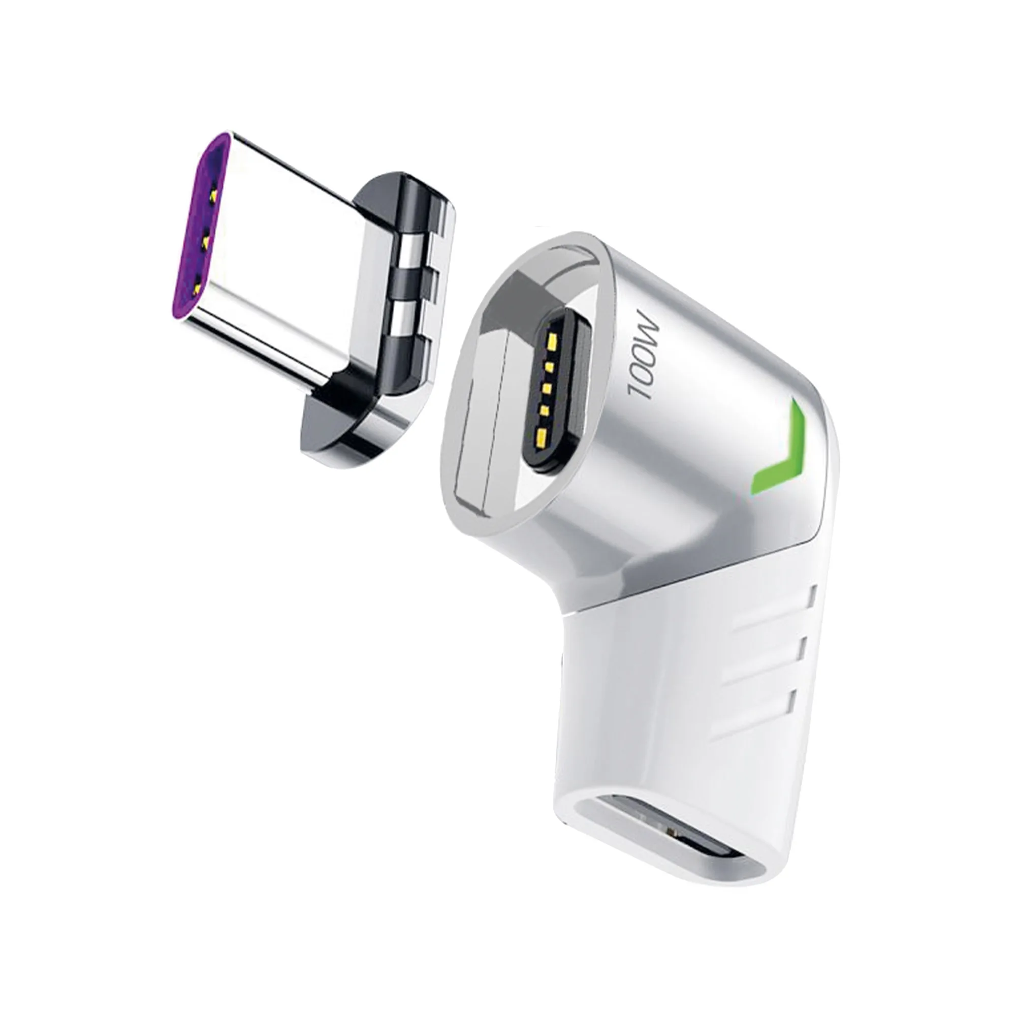 Адаптер USB-С - USB-C, магнитный, белый с логотипом СПб - фото № 2