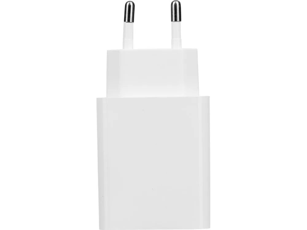 Сетевое зарядное устройство c выходами USB-A и USB-C и быстрой зарядкой QC/PD «Recharger Pro», 30 Вт, белый с логотипом СПб - фото № 2