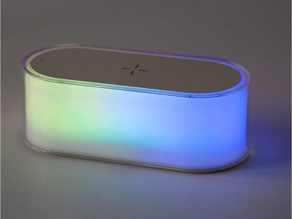 Ночник с беспроводной зарядкой и RGB подсветкой «Miracle», 15 Вт, белый с логотипом СПб - фото № 15