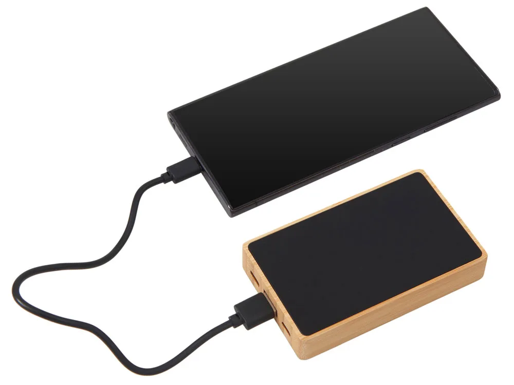 Внешний аккумулятор с подсветкой лого «Reedia S2», 5000 mAh, черный/натуральный с логотипом СПб - фото № 2