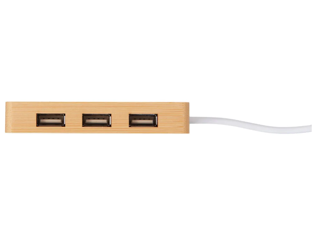 USB хаб с подсветкой лого «Reedia S5», 3*USB, 1*Type C, черный/натуральный с логотипом СПб - фото № 6