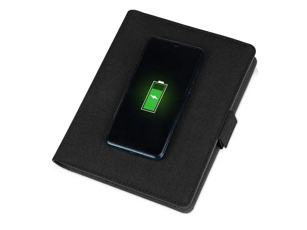Органайзер с беспроводной зарядкой «Powernote», 5000 mAh, темно-серый с логотипом СПб - фото № 2