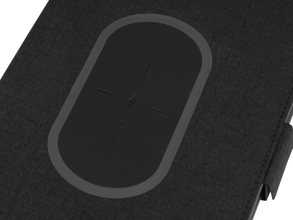 Органайзер с беспроводной зарядкой «Powernote», 5000 mAh, темно-серый с логотипом СПб - фото № 9