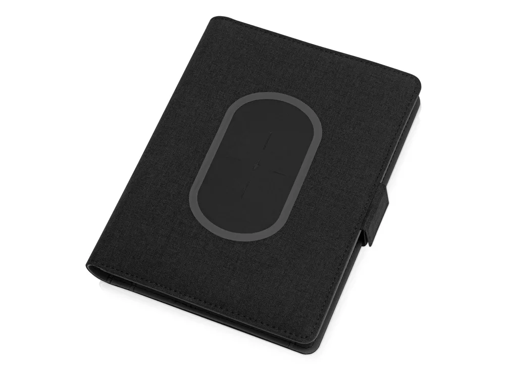 Органайзер с беспроводной зарядкой «Powernote», 5000 mAh, темно-серый с логотипом СПб - фото № 1