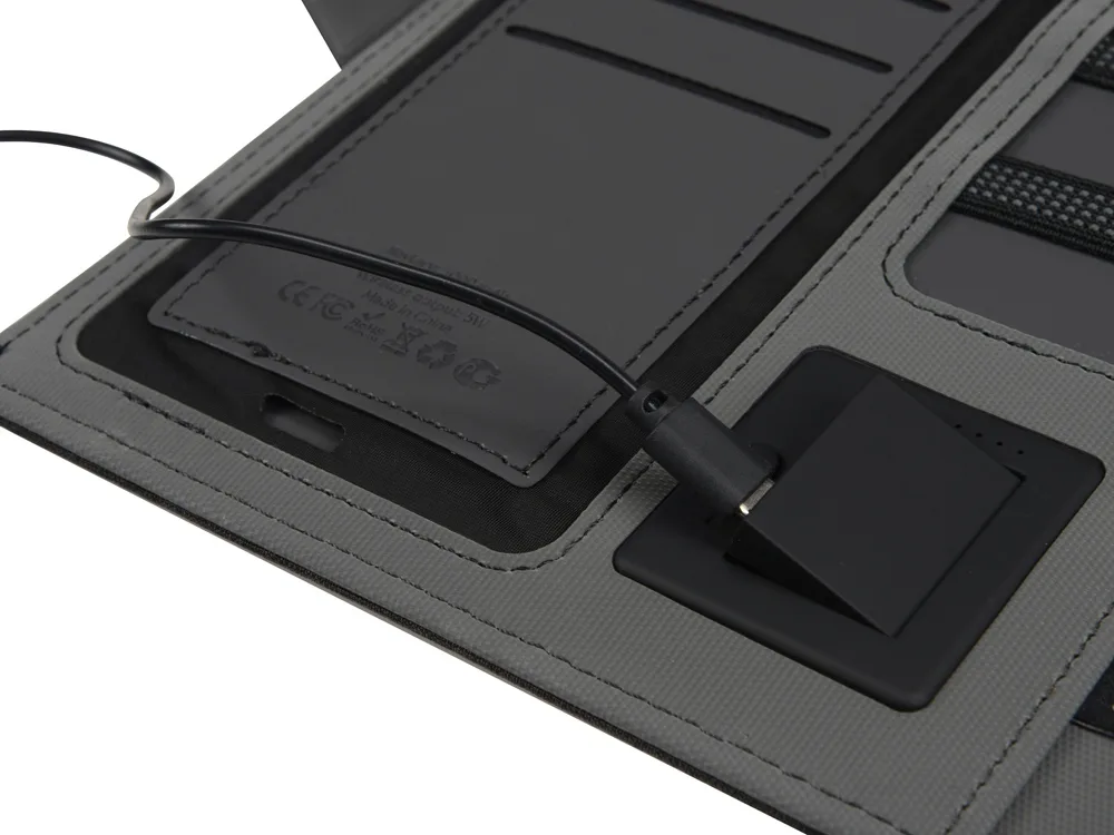 Органайзер с беспроводной зарядкой «Powernote», 5000 mAh, светло-серый с логотипом СПб - фото № 6