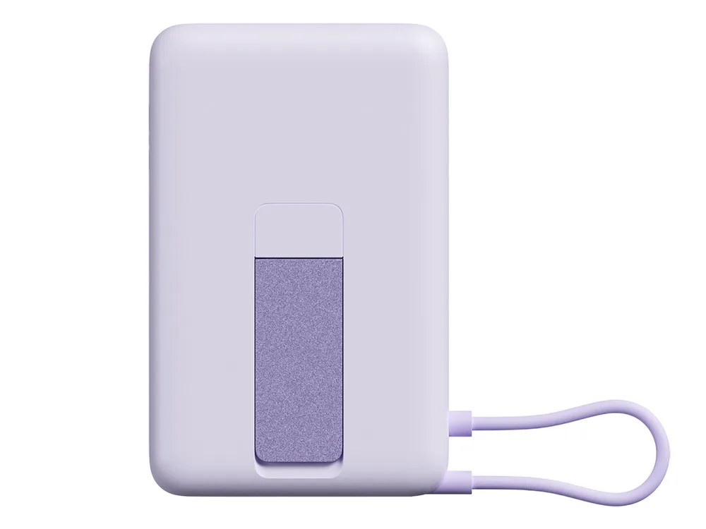 Внешний аккумулятор Xiaomi Magnetic Power Bank with Built-in Stand, 10000 мАч, фиолетовый с логотипом СПб - фото № 2
