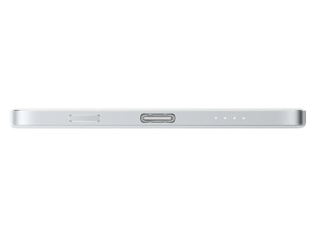 Внешний аккумулятор Xiaomi UltraThin Magnetic Power Bank 15W, 5000 мАч, серебристый с логотипом СПб - фото № 4