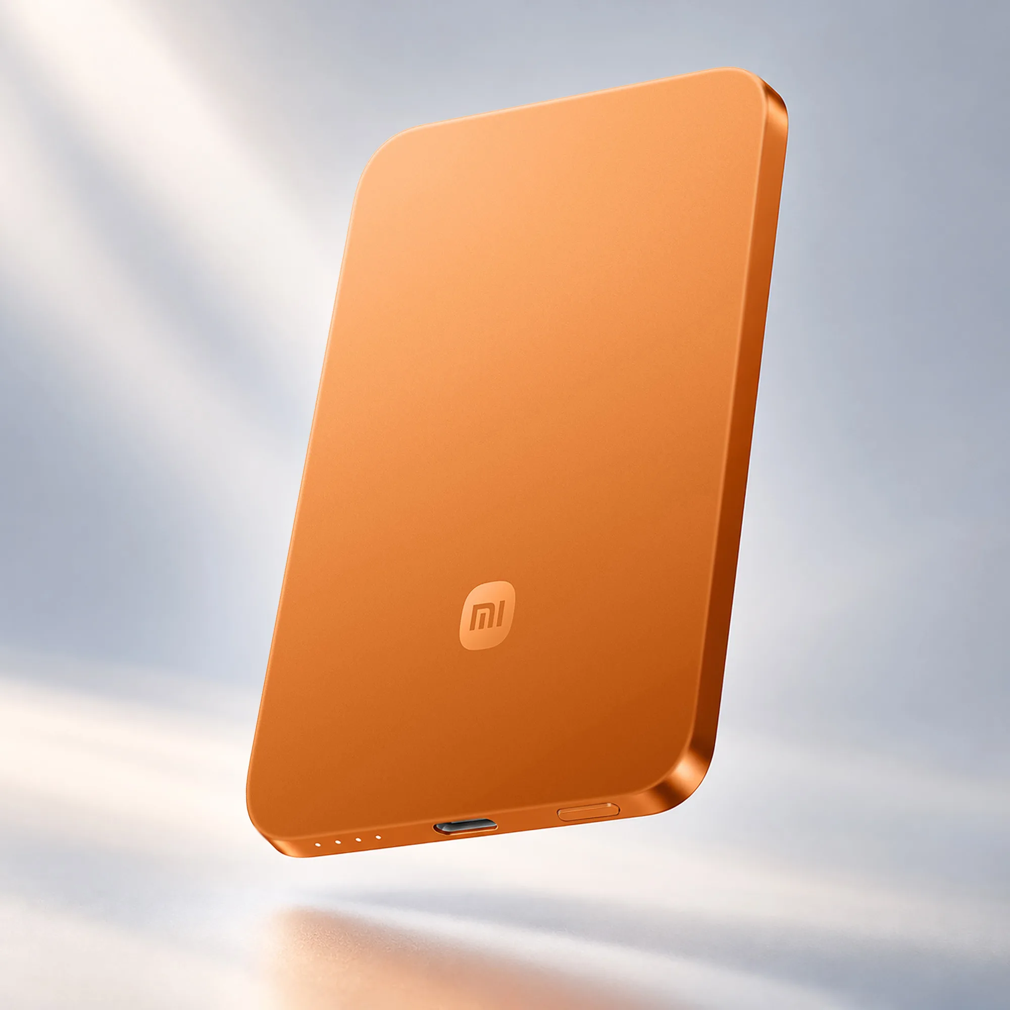 Внешний аккумулятор UltraThin Magnetic Power Bank 5000 15 Вт, c CCC сертификацией, оранжевый с логотипом СПб - фото № 1