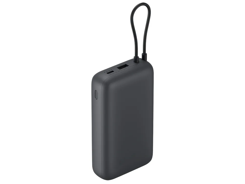 Внешний аккумулятор с встроенным кабелем Xiaomi Power Bank (Integrated Cable), 20000 мАч, темно-серый с логотипом СПб - фото № 2