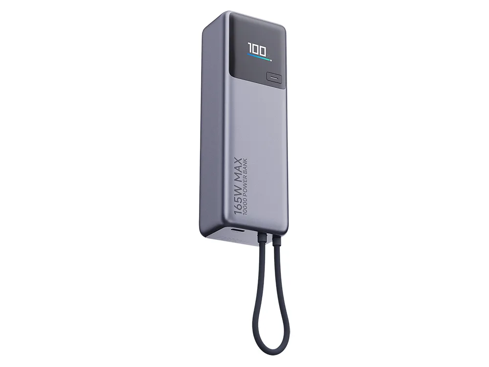 Внешний аккумулятор со встроенным кабелем Xiaomi 165W Power Bank, 10000 мАч, серый с логотипом СПб - фото № 3