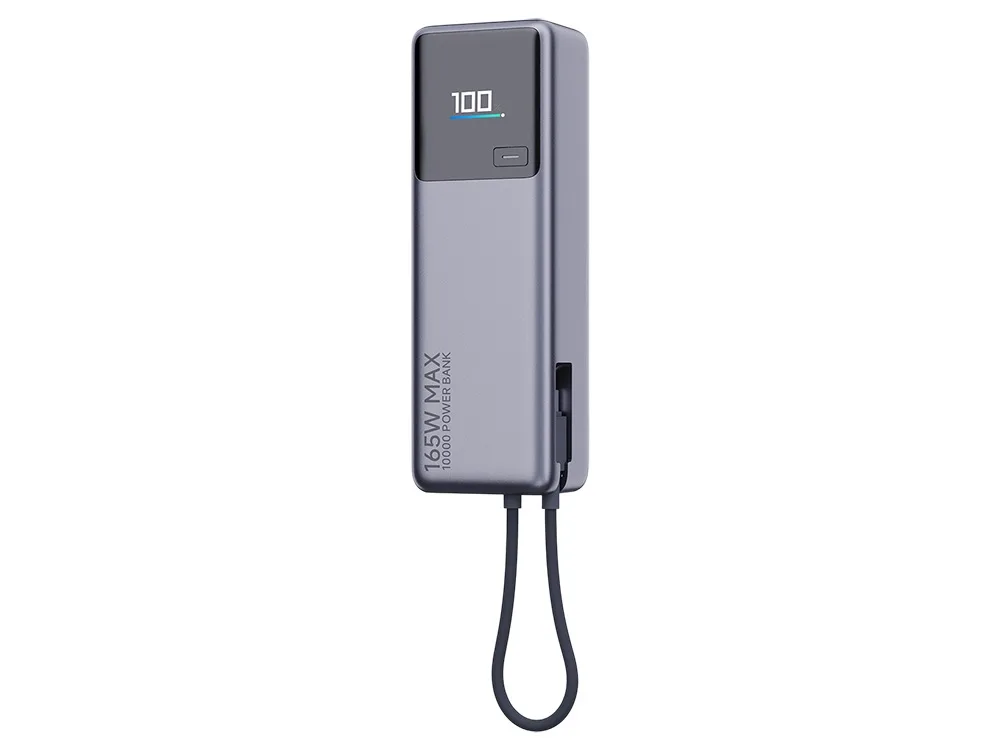 Внешний аккумулятор со встроенным кабелем Xiaomi 165W Power Bank, 10000 мАч, серый с логотипом СПб - фото № 5