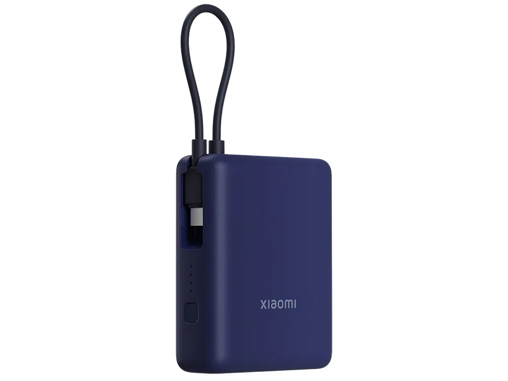 Внешний аккумулятор со встроенным кабелем Xiaomi 33W Power Bank (Integrated Cable), 10000 мАч, синий с логотипом СПб - фото № 2