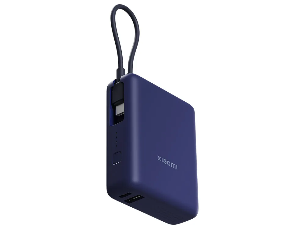 Внешний аккумулятор со встроенным кабелем Xiaomi 33W Power Bank (Integrated Cable), 10000 мАч, синий с логотипом СПб - фото № 4