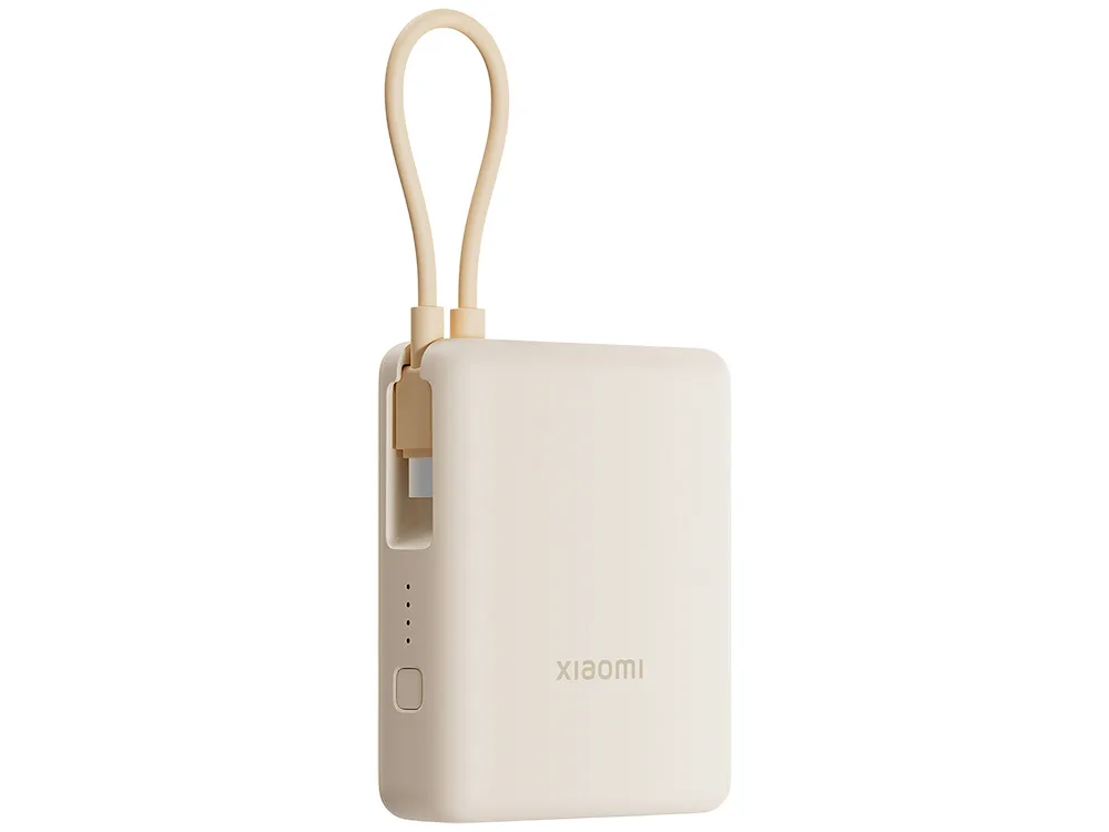 Внешний аккумулятор со встроенным кабелем Xiaomi 33W Power Bank (Integrated Cable), 10000 мАч, бежевый с логотипом СПб - фото № 2