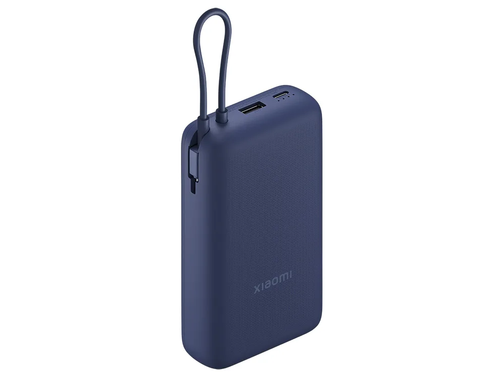 Внешний аккумулятор со встроенным кабелем Xiaomi 33W Power Bank (Integrated Cable), 20000 мАч, синий с логотипом СПб - фото № 2