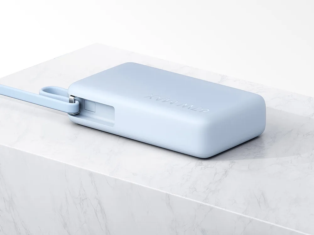 Внешний аккумулятор со встроенным кабелем Xiaomi 67W Power Bank (Integrated Cable), 10000 мАч, голубой с логотипом СПб - фото № 4