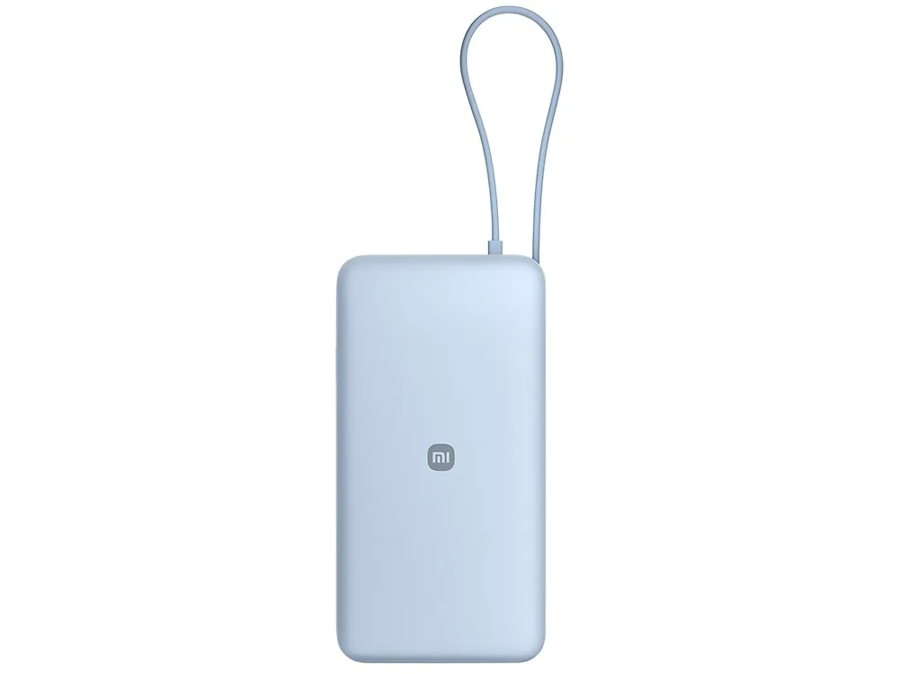 Внешний аккумулятор со встроенным кабелем Xiaomi 67W Power Bank (Integrated Cable), 20000 мАч, голубой с логотипом СПб - фото № 3
