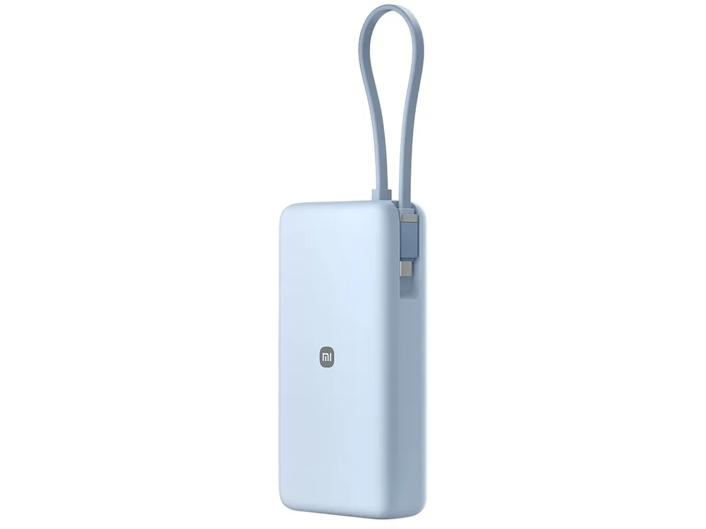 Внешний аккумулятор со встроенным кабелем Xiaomi 67W Power Bank (Integrated Cable), 20000 мАч, голубой с логотипом СПб - фото № 6