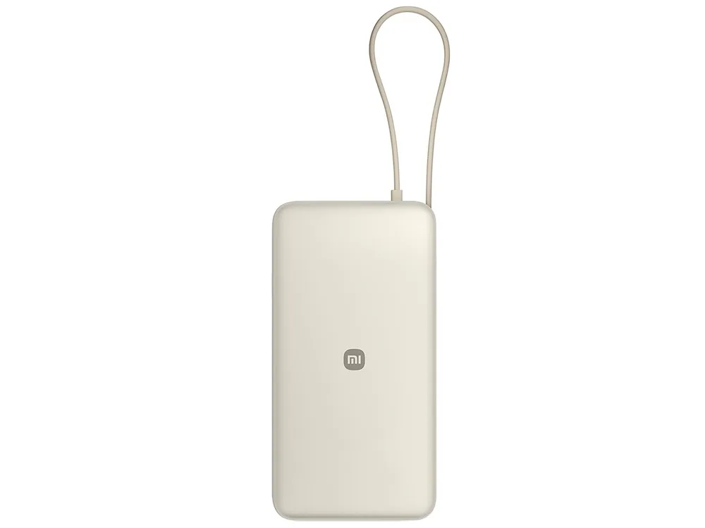 Внешний аккумулятор со встроенным кабелем Xiaomi 67W Power Bank (Integrated Cable), 20000 мАч, бежевый с логотипом СПб - фото № 3