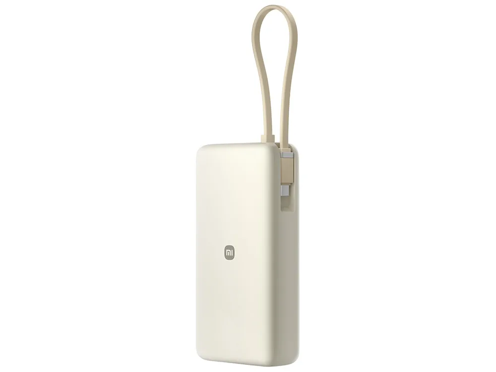 Внешний аккумулятор со встроенным кабелем Xiaomi 67W Power Bank (Integrated Cable), 20000 мАч, бежевый с логотипом СПб - фото № 6