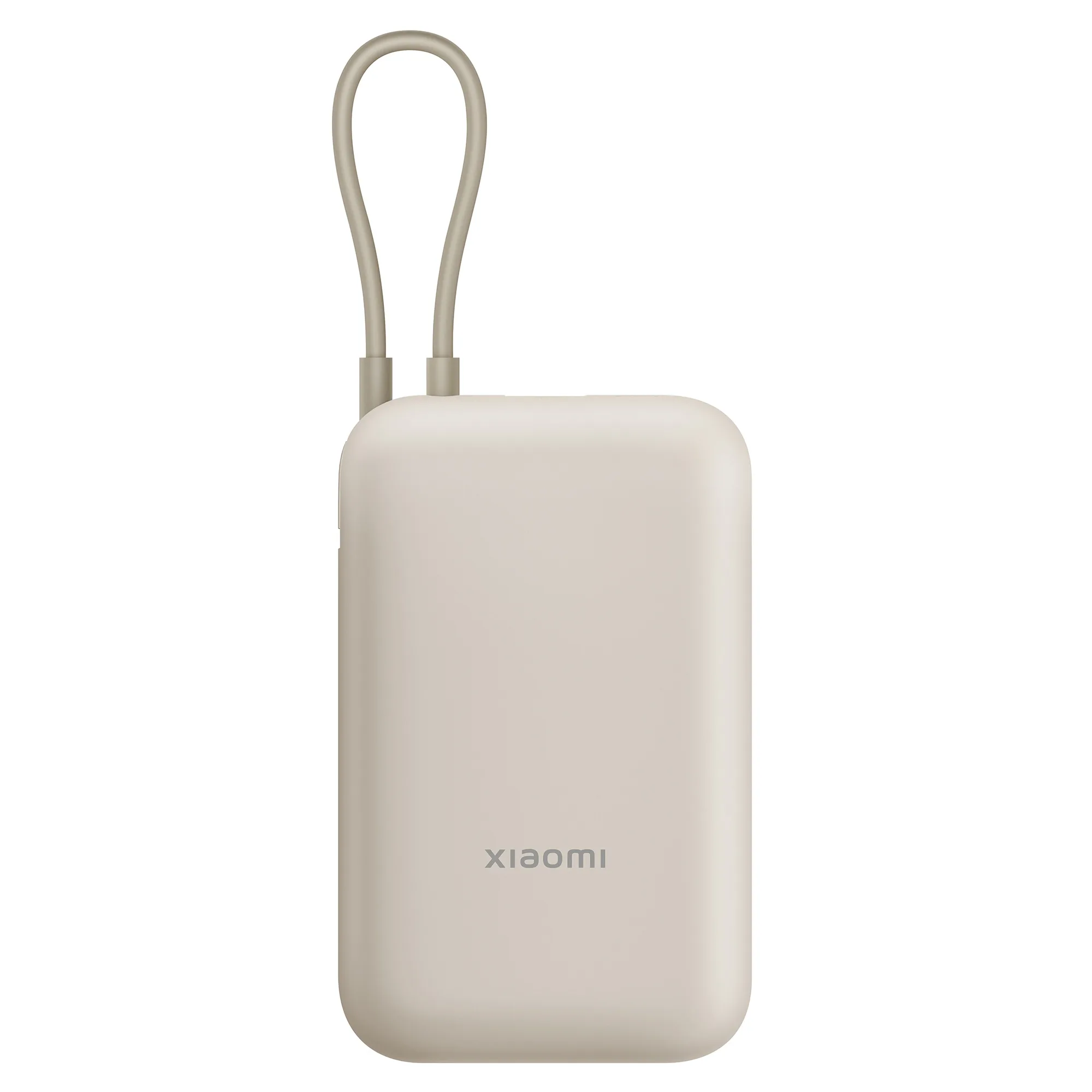 Внешний аккумулятор со встроенным кабелем Xiaomi Power Bank (Integrated Cable), 10000 мАч, бежевый с логотипом СПб - фото № 3