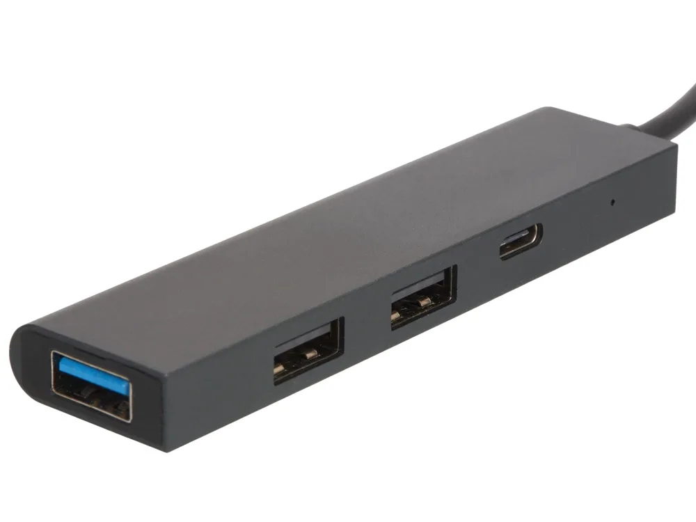 USB-хаб «Command» с коннектором 2-в-1 USB-C и USB-A, 2.0/3.0, черный с логотипом СПб - фото № 3