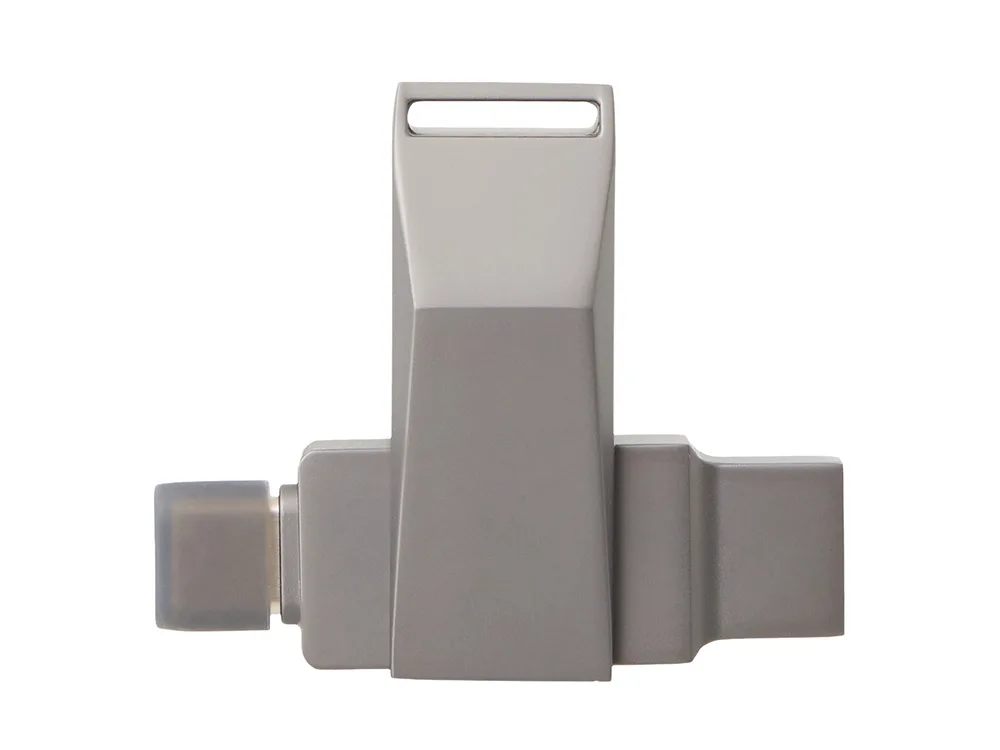 Флешка 64 ГБ USB Type-C и USB 3.0 «Тесла», темно-серый с логотипом СПб - фото № 4