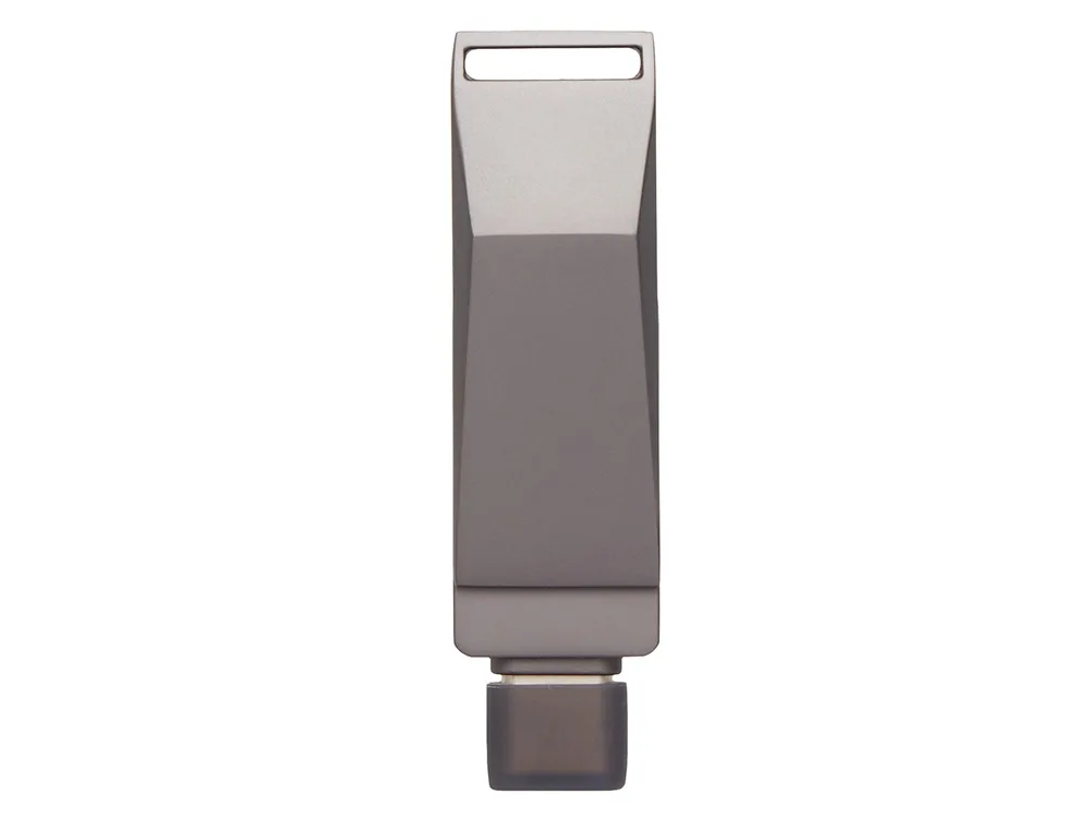 Флешка 64 ГБ USB Type-C и USB 3.0 «Тесла», темно-серый с логотипом СПб - фото № 5