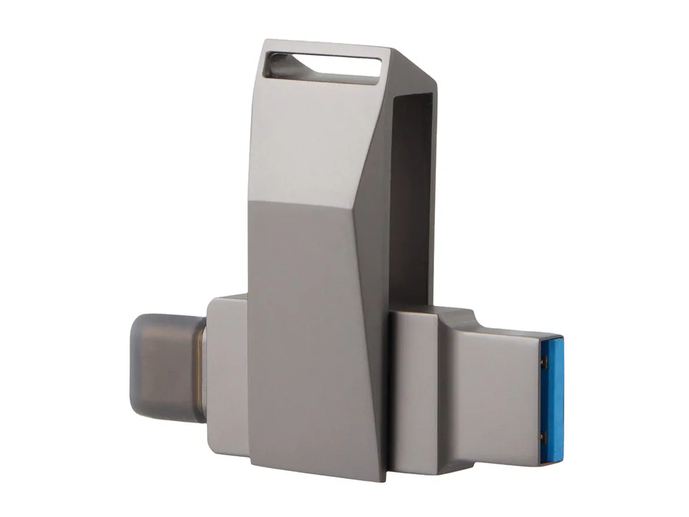 Флешка 64 ГБ USB Type-C и USB 3.0 «Тесла», темно-серый с логотипом СПб - фото № 8