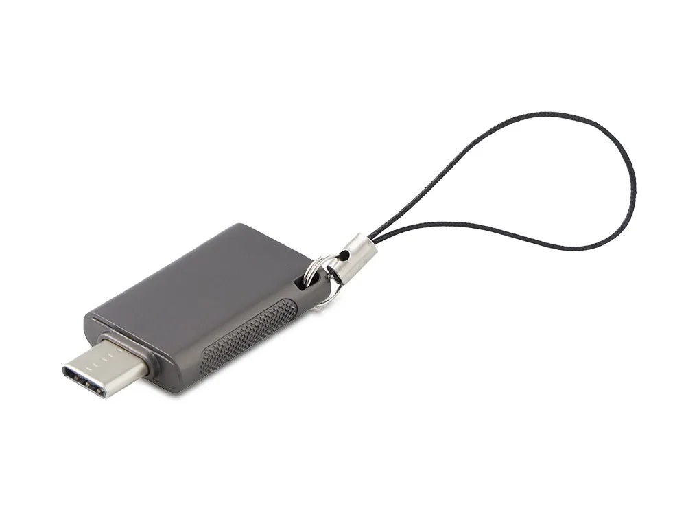 Флешка 64 ГБ USB Type-C 3.0 «Индата», темно-серый с логотипом СПб - фото № 1
