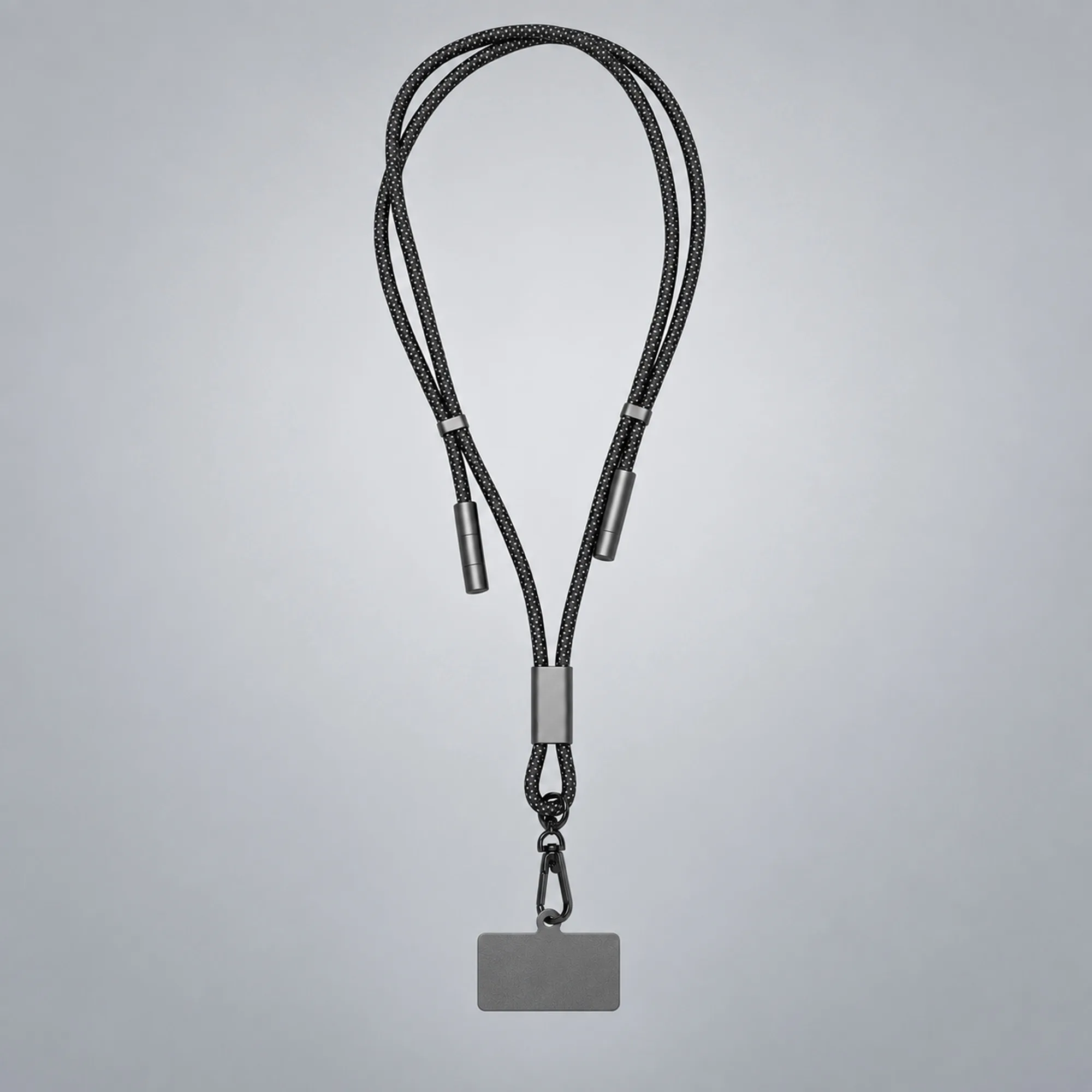 Шнурок-держатель для телефона с зарядным кабелем USB-C на USB-C/Lightning «Lany Eco Charge», серый с логотипом СПб - фото № 1