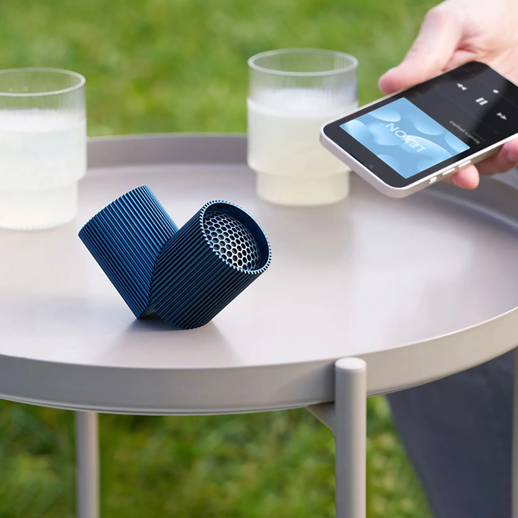Беспроводная колонка Ray Speaker, синий с логотипом СПб - фото № 1