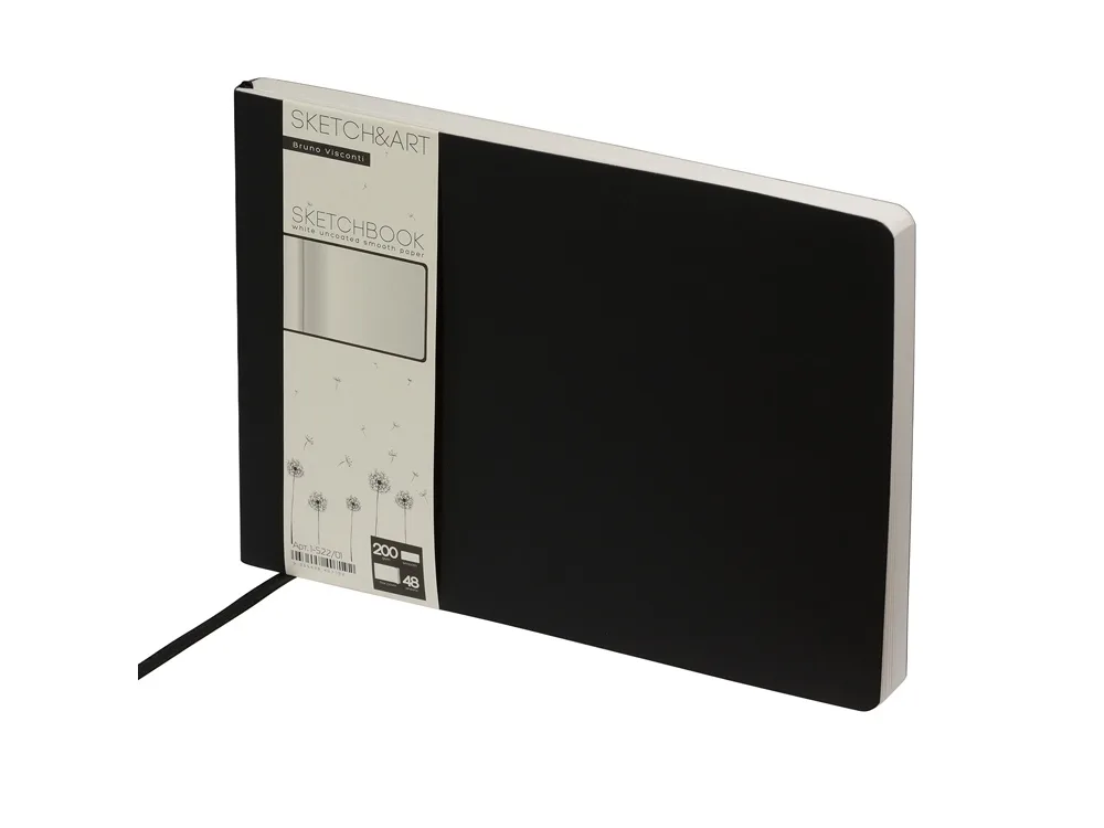 Скетчбук B5 «Sketch & Art» 200 г/м2, soft-touch, черный с логотипом СПб - фото № 1