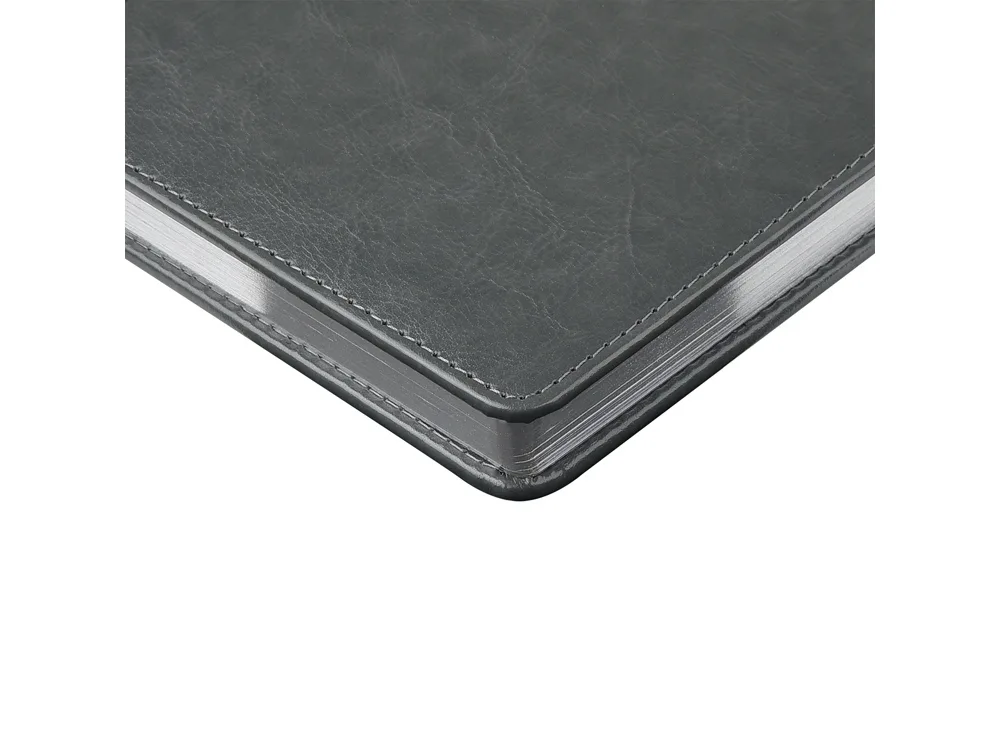 Ежедневник недатированный А5 «Sidney Nebraska» с серебряным срезом, серый, размер A5 с логотипом СПб - фото № 3