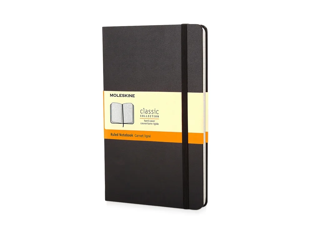 Записная книжка А6 (Pocket) Classic (в линейку), черный, размер A6 с логотипом СПб - фото № 1