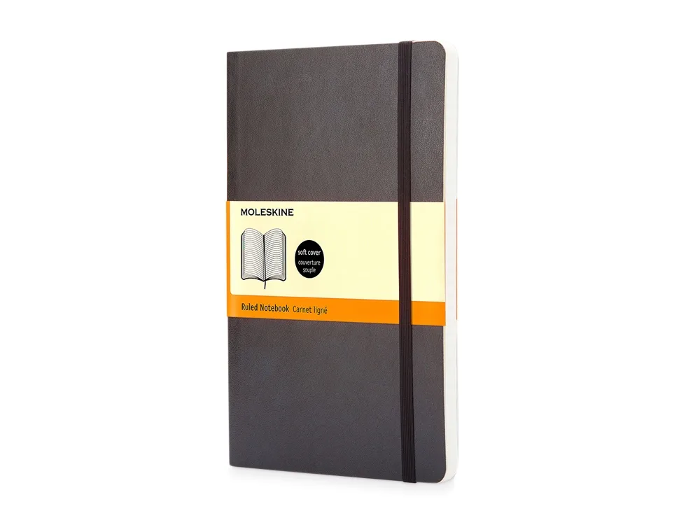 Записная книжка А6 (Pocket) Classic Soft (в линейку), черный, размер A6 с логотипом СПб - фото № 1