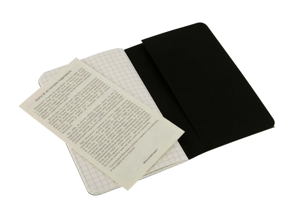 Записная книжка Moleskine Cahier, Pocket (в клетку), А6, черный с логотипом СПб - фото № 3