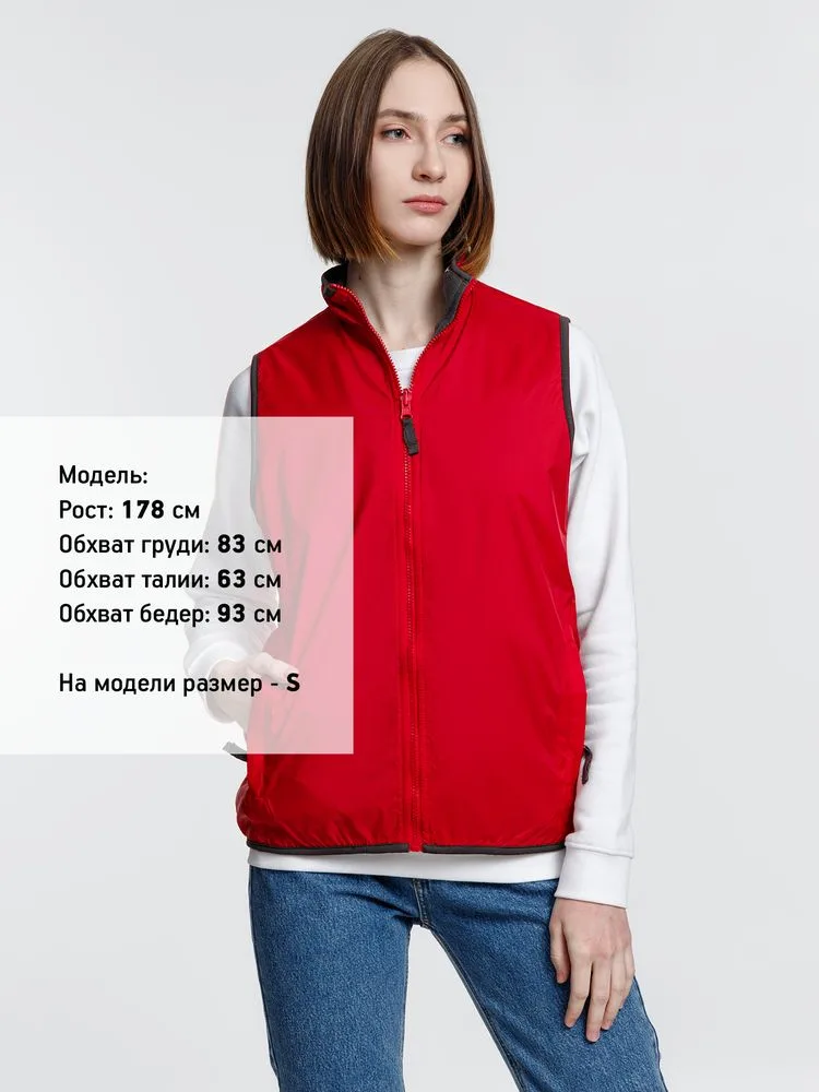 Жилет двусторонний Winner, красный с логотипом СПб - фото № 11
