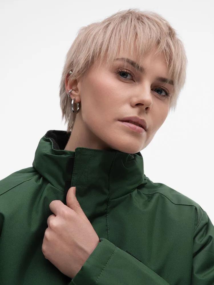 Куртка на стеганой подкладке Robyn, темно-зеленая с логотипом СПб - фото № 13