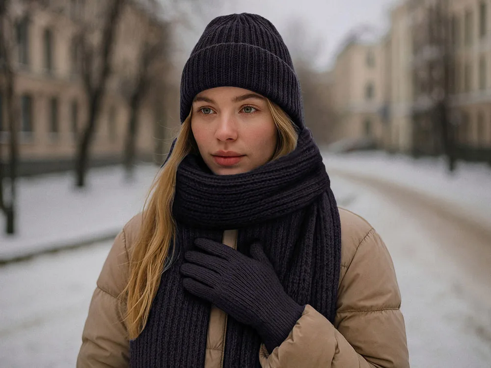 Подарочный набор «Nordend», темно-синий меланж с логотипом СПб - фото № 3