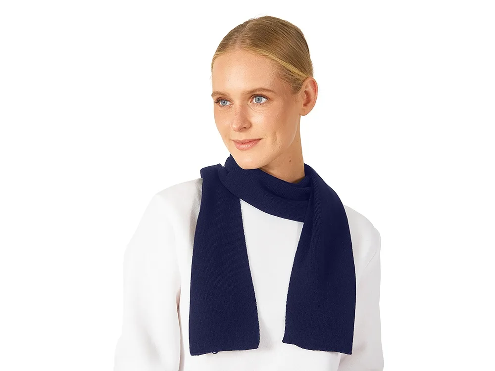 Шарф «Dunant», темно-синий с логотипом СПб - фото № 3