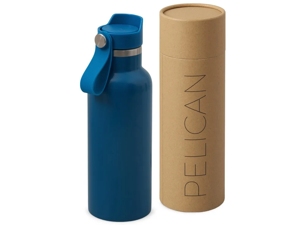 Вакуумная термобутылка «Pelican», 500 мл, индиго с логотипом СПб - фото № 2