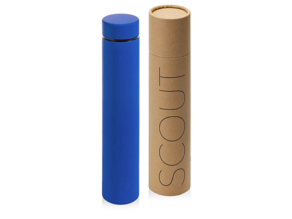Вакуумный термос «Scout», soft-touch, 235 мл, тубус, синий с логотипом СПб - фото № 2