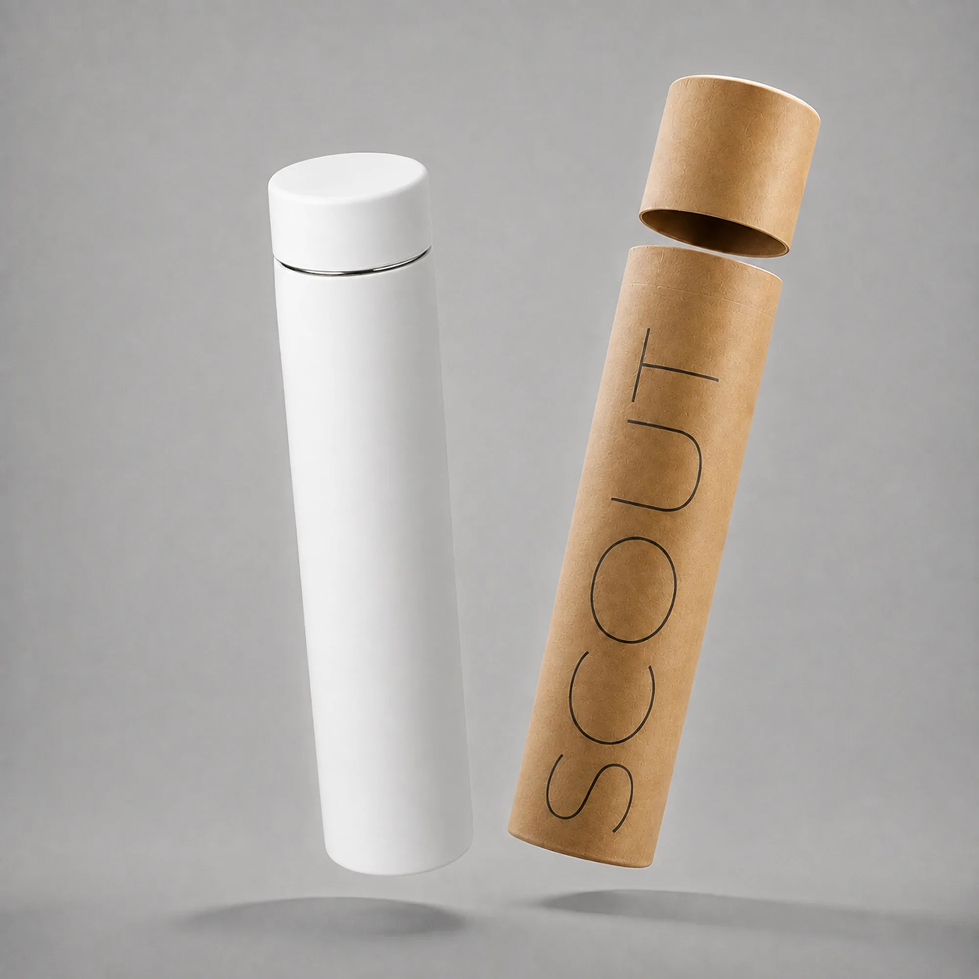 Вакуумный термос «Scout», soft-touch, 235 мл, тубус, белый с логотипом СПб - фото № 1