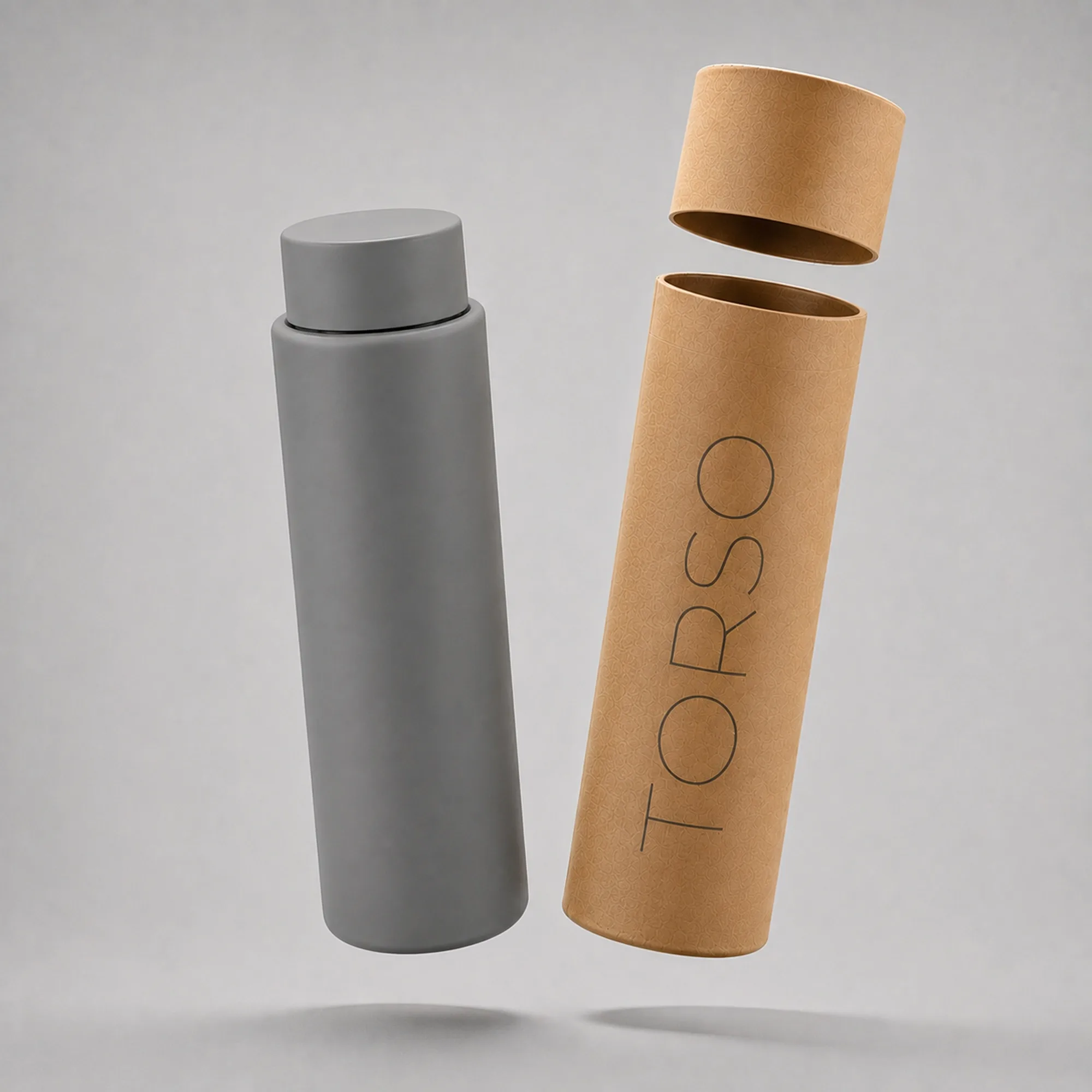 Вакуумный термос с медной изоляцией «Torso», 480 мл, серый с логотипом СПб - фото № 1