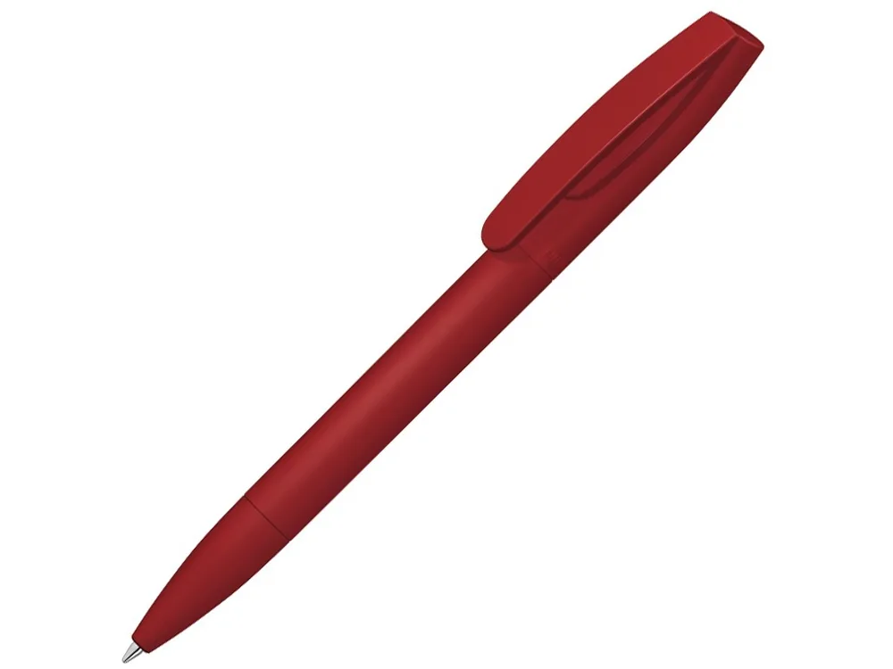Ручка шариковая пластиковая «Coral Gum », soft-touch, красный с логотипом СПб - фото № 2